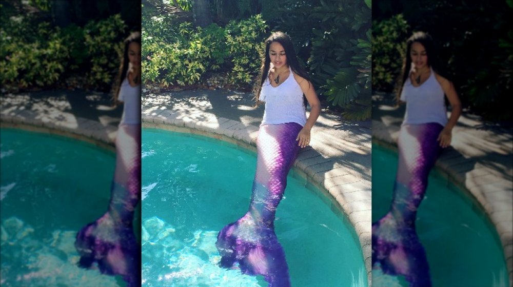 Jazz Jennings and her homemade mermaid tail