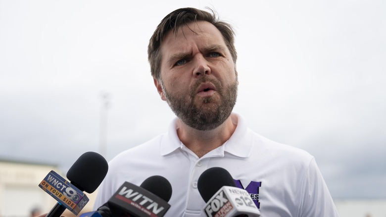 JD Vance addressing the press