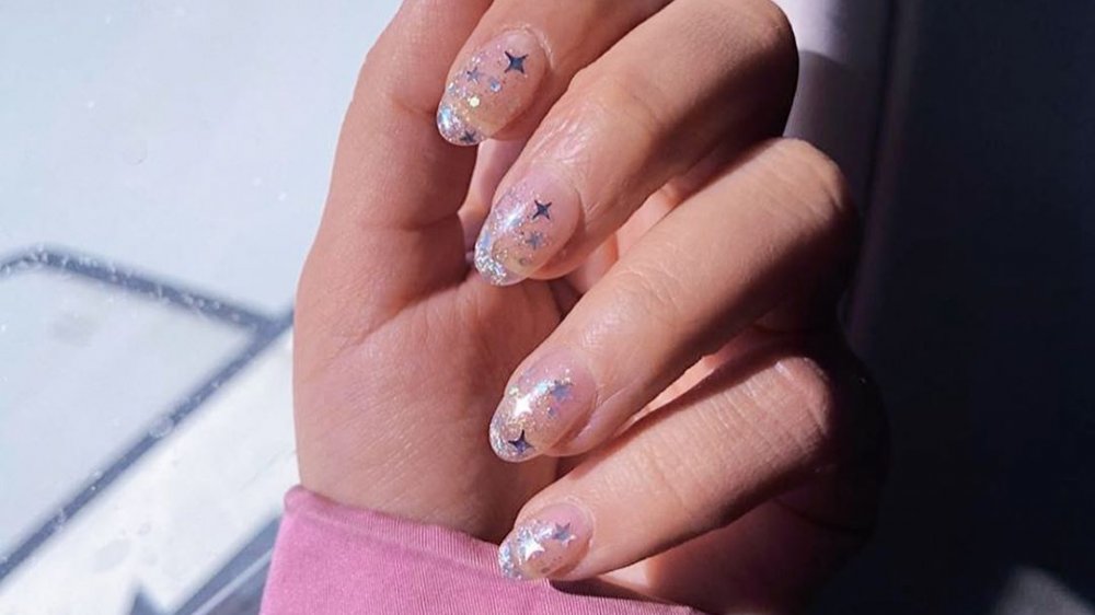 Glitter jelly nails