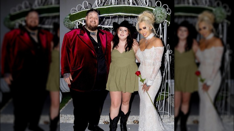 Jelly Roll and Bunnie Xo smiling on their wedding day