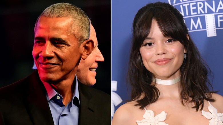 Barack Obama Jenna Ortega smiling