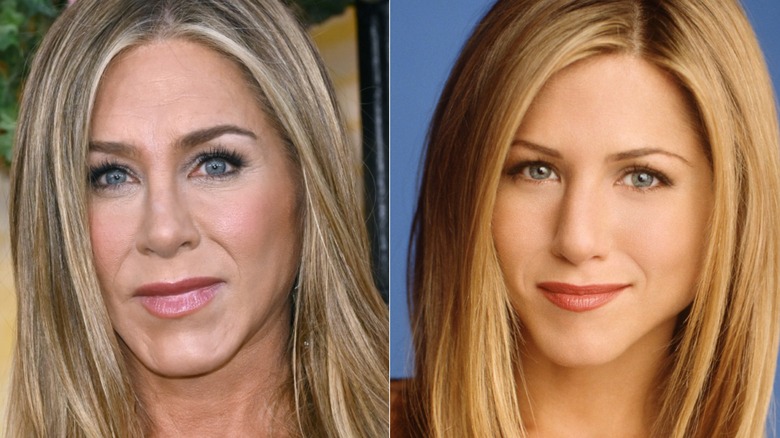 Split image of Jennifer Aniston posing