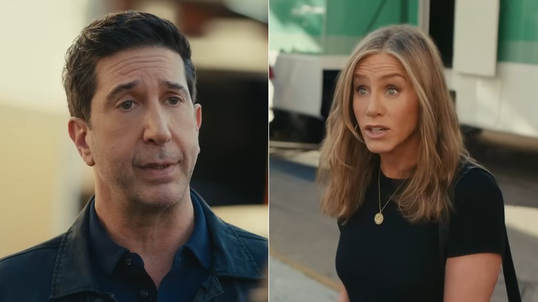 A split image of David Schwimmer and Jennifer Aniston