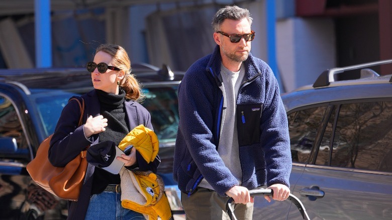 Jennifer Lawrence and Cooke Maroney walking