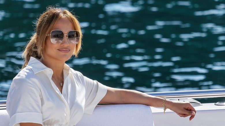 Jennifer Lopez on a boat