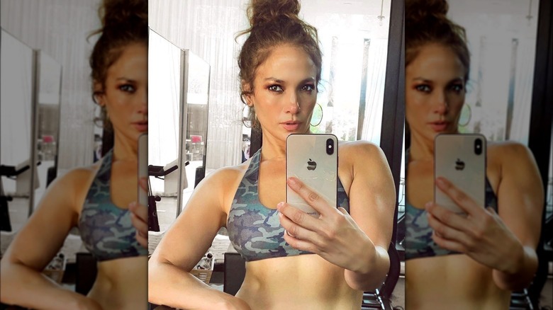 Jennifer Lopez in the gym