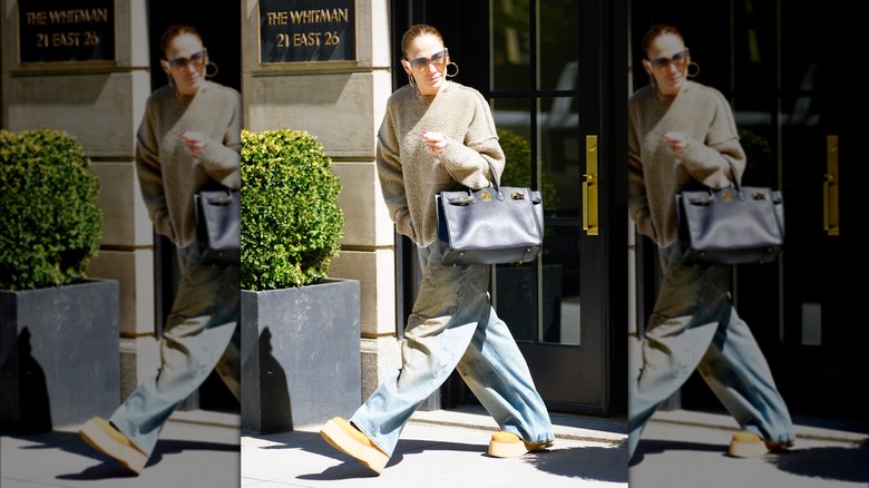 Jennifer Lopez pictured walking in New York City