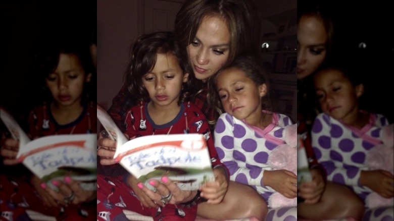 Jennifer Lopez with her twins