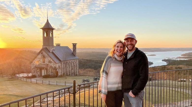 Jenny and Dave Marrs in front of sunset