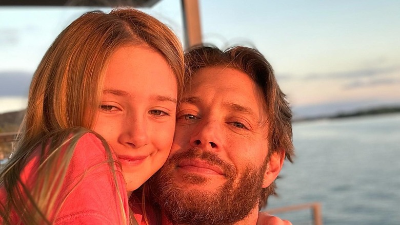 Jensen Ackles and daughter on a boat