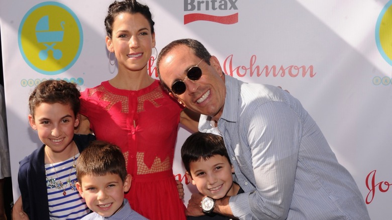 Jerry Seinfeld and his family smiling