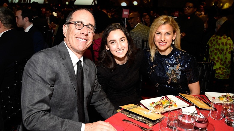 Jerry Seinfeld smiling with Sascha and Jessica Seinfeld