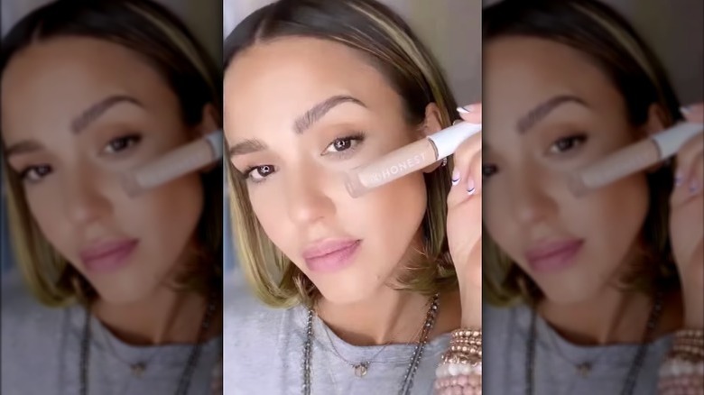 Jessica Alba modeling Honest Company concealer