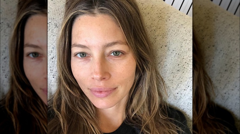 Jessica Biel smiling selfie