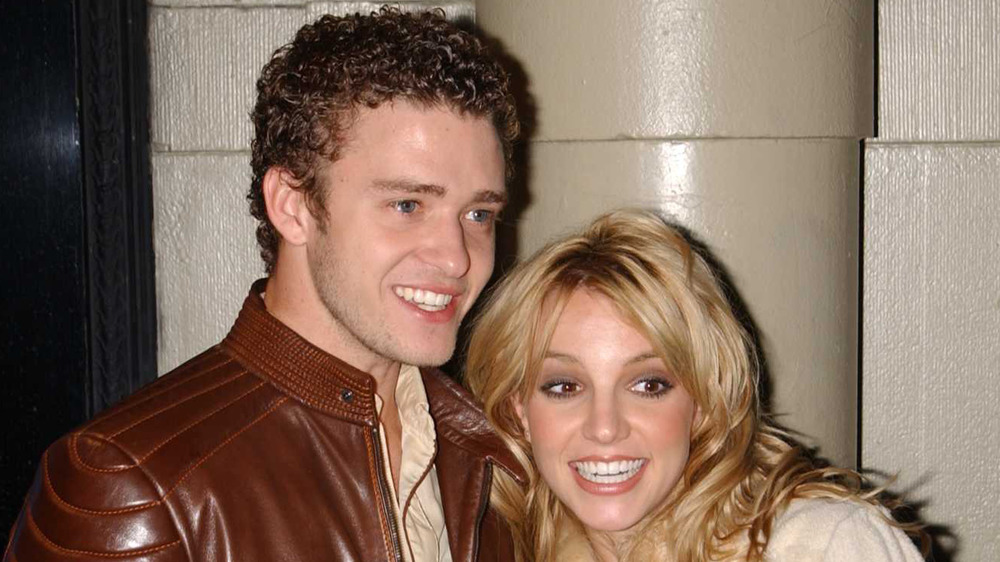 Justin Timberlake smiles with Britney Spears