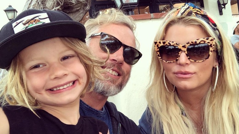 Jessica Simpson with her husband and son