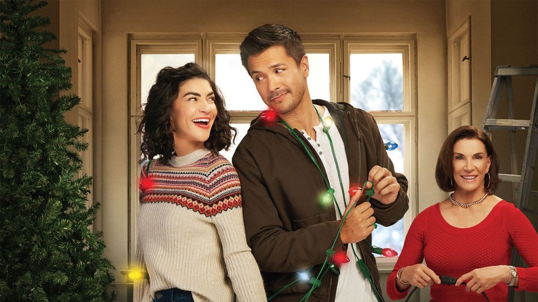 Jessica Szohr, Marco Grazzini, and Hilary Farr in "Designing Christmas"