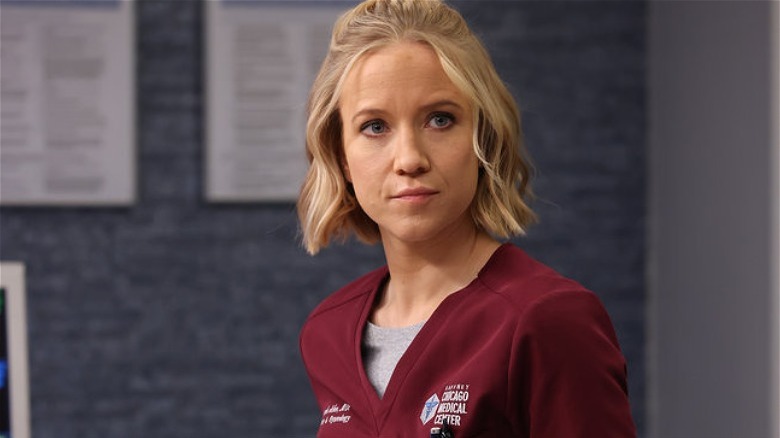 Jessy Schram playing Dr. Hannah Asher in Chicago Med