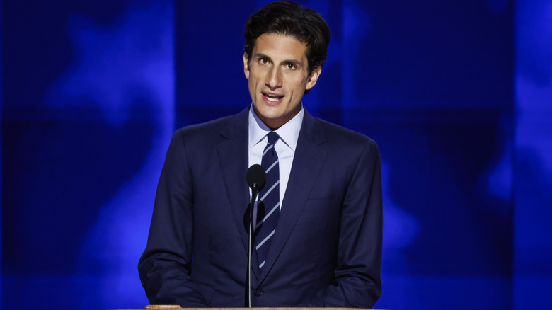 Jack Schlossberg speaking onstage at the 2024 DNC