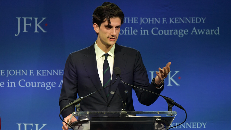 Jack Schlossberg delivering a speech