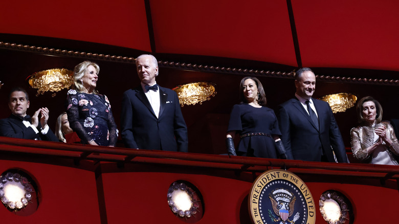 The Bidens with Kamala Harris and Doug Emhoff at the 45th Kennedy Center Honors ceremony in Washington, D.C., in December 2022