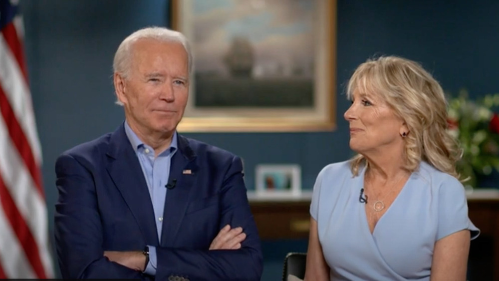 Joe and Jill Biden during Stephen Colbert interview