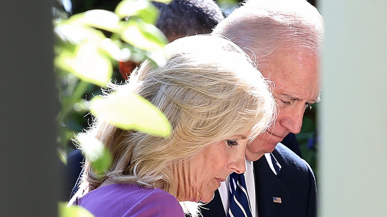 Jill and Joe Biden in the White House Rose Garden