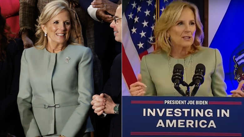 Jill Biden same outfit State of Union, Green Bay