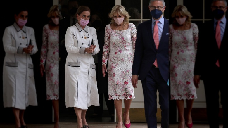 Dr. Jill Biden & Beatriz Gutiérrez Müller walking