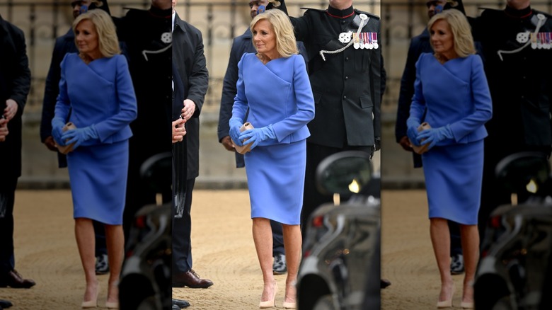 Dr. Jill Biden walking with security detail 