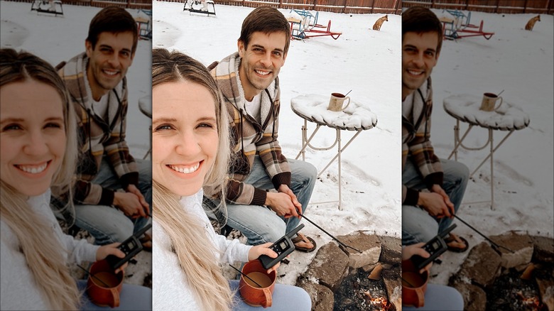 Jill Duggar Dillard and Derick Dillard in the snow