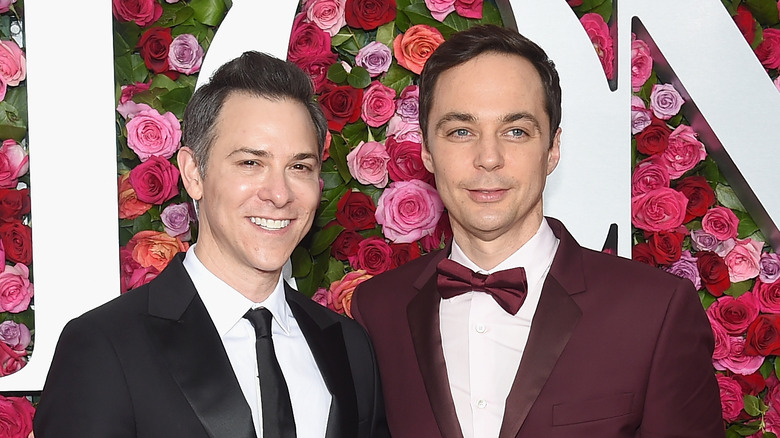 Todd Spiewak and Jim Parsons smiling at camera