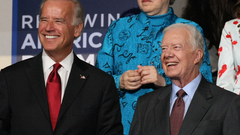 Joe Biden and Jimmy Carter smiling