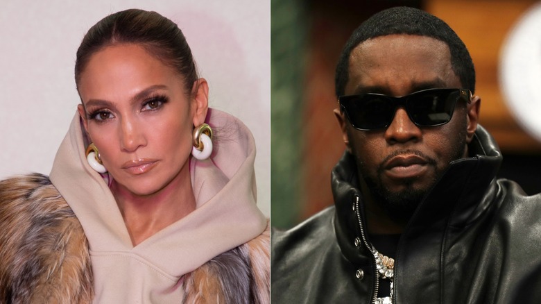 Jennifer Lopez Sean Combs staring ahead