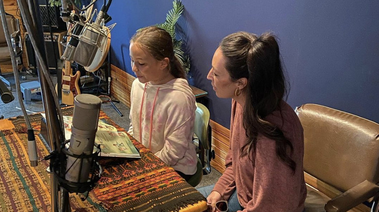 Emmie Gay Gaines recording with Joanna Gaines