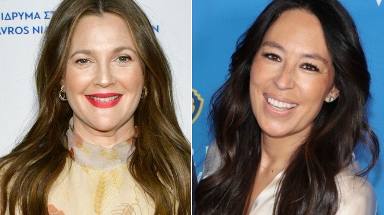 Drew Barrymore and Joanna Gaines smiling 