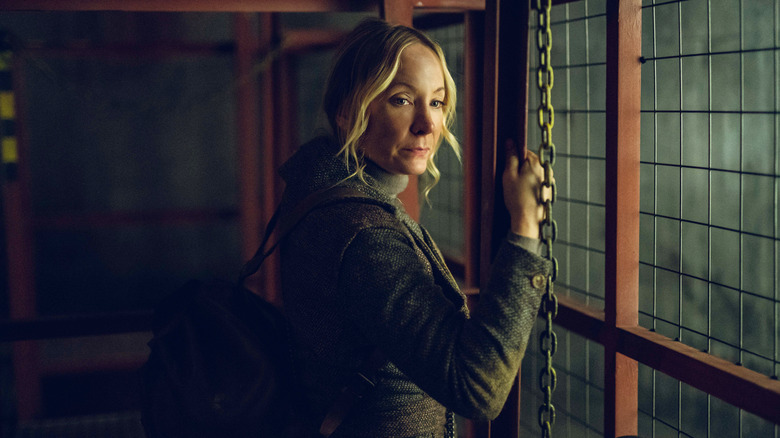 Joanne Froggatt looking serious in Last Light