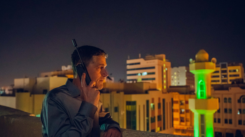 Matthew Fox on phone in Last Light