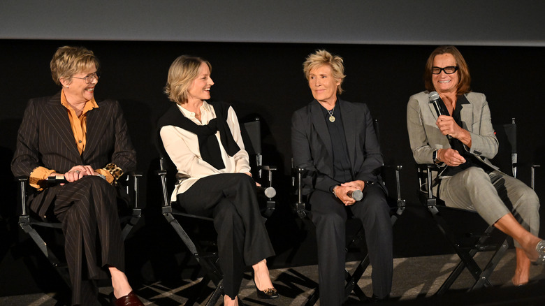 Nyad cast onstage during a Q&A