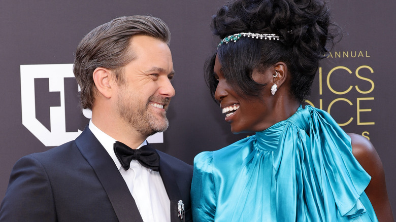 Jodie Turner-Smith and Joshua Jackson smiling