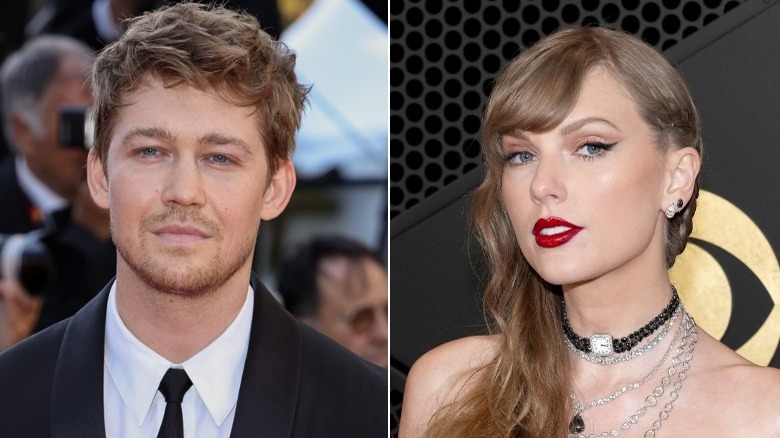 A split image of Taylor Swift and Joe Alwyn 