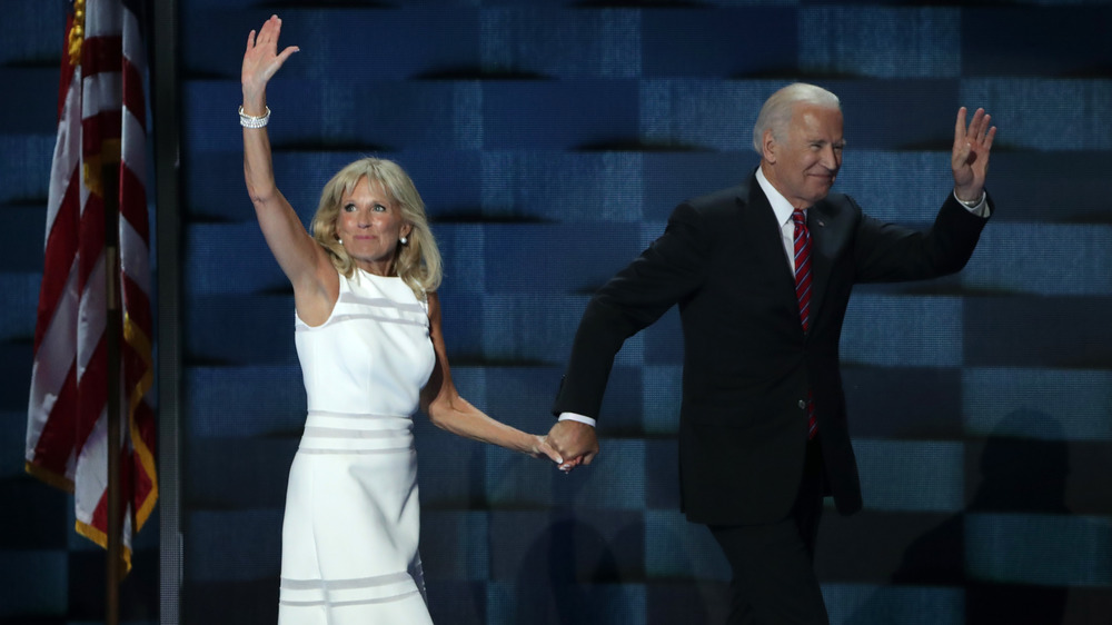 Joe and Jill Biden wave to the crowds