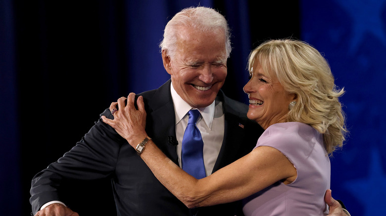 Joe and Jill Biden hugging 