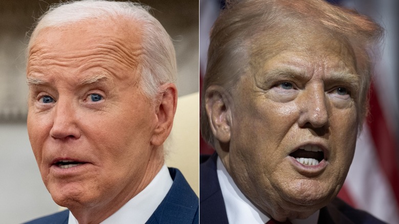 Joe Biden (L) and Donald Trump (R)