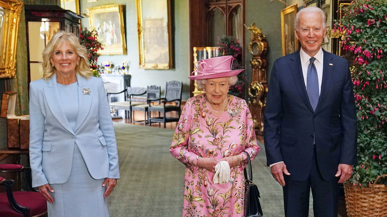 Queen, Joe, and Jill Biden 