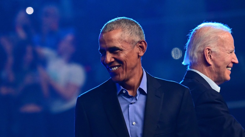 Barack Obama Joe Biden smiling