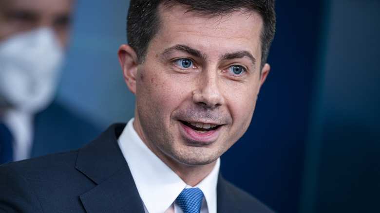 Pete Buttigieg speaking at White House