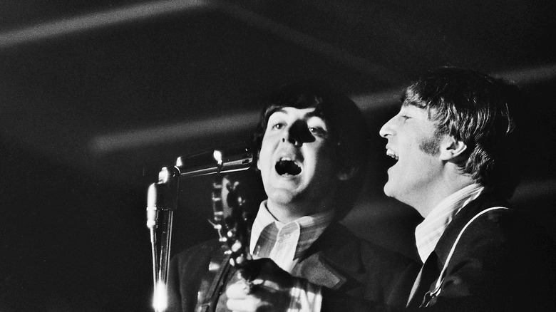 John Lennon, Paul McCartney singing