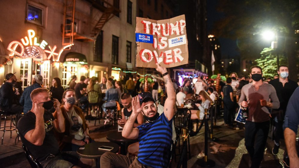 Celebrations in New York after Biden is elected 