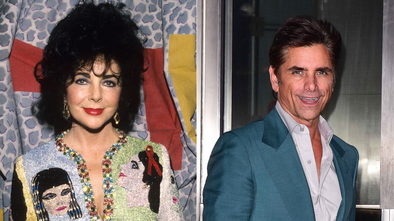 Split image of Elizabeth Taylor and John Stamos